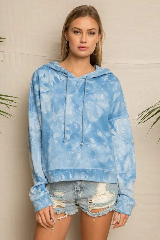 Cobalt Tie Dye French Terry Hoodie