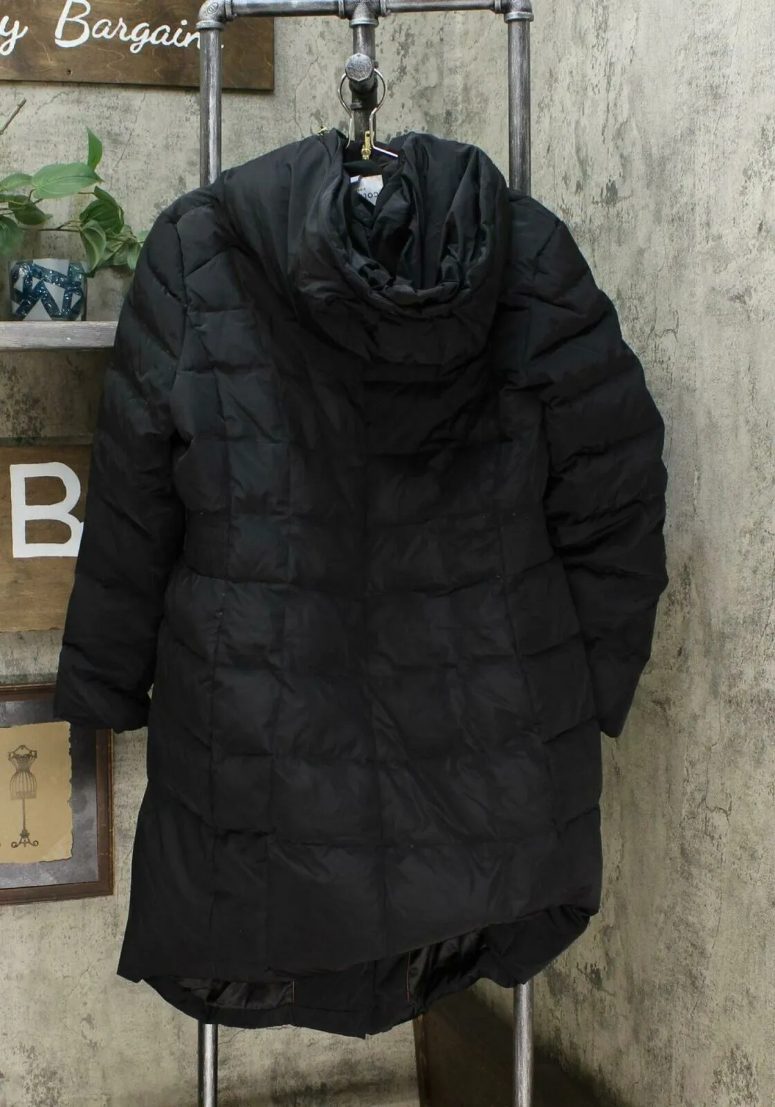 Cole Haan Women's Box Quilt Down Puffer Coat Black XL