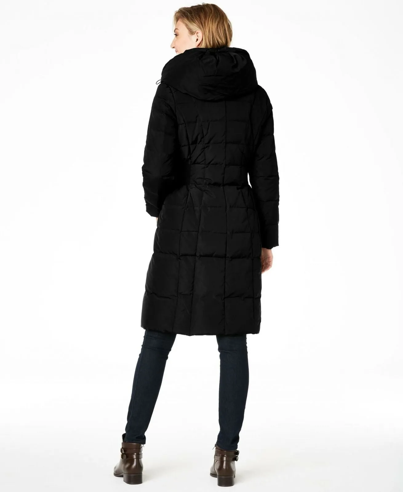 Cole Haan Women's Box Quilt Down Puffer Coat Black XL