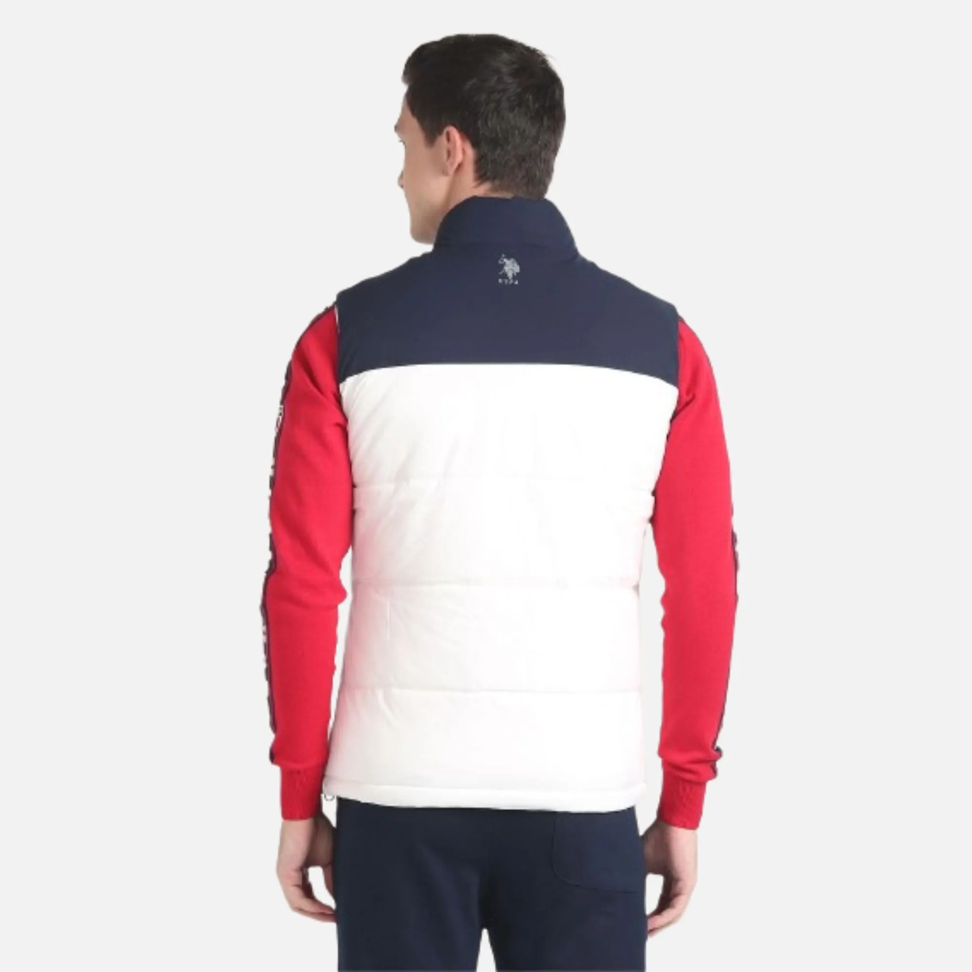 Colour Block Sleeveless Puffer Jacket