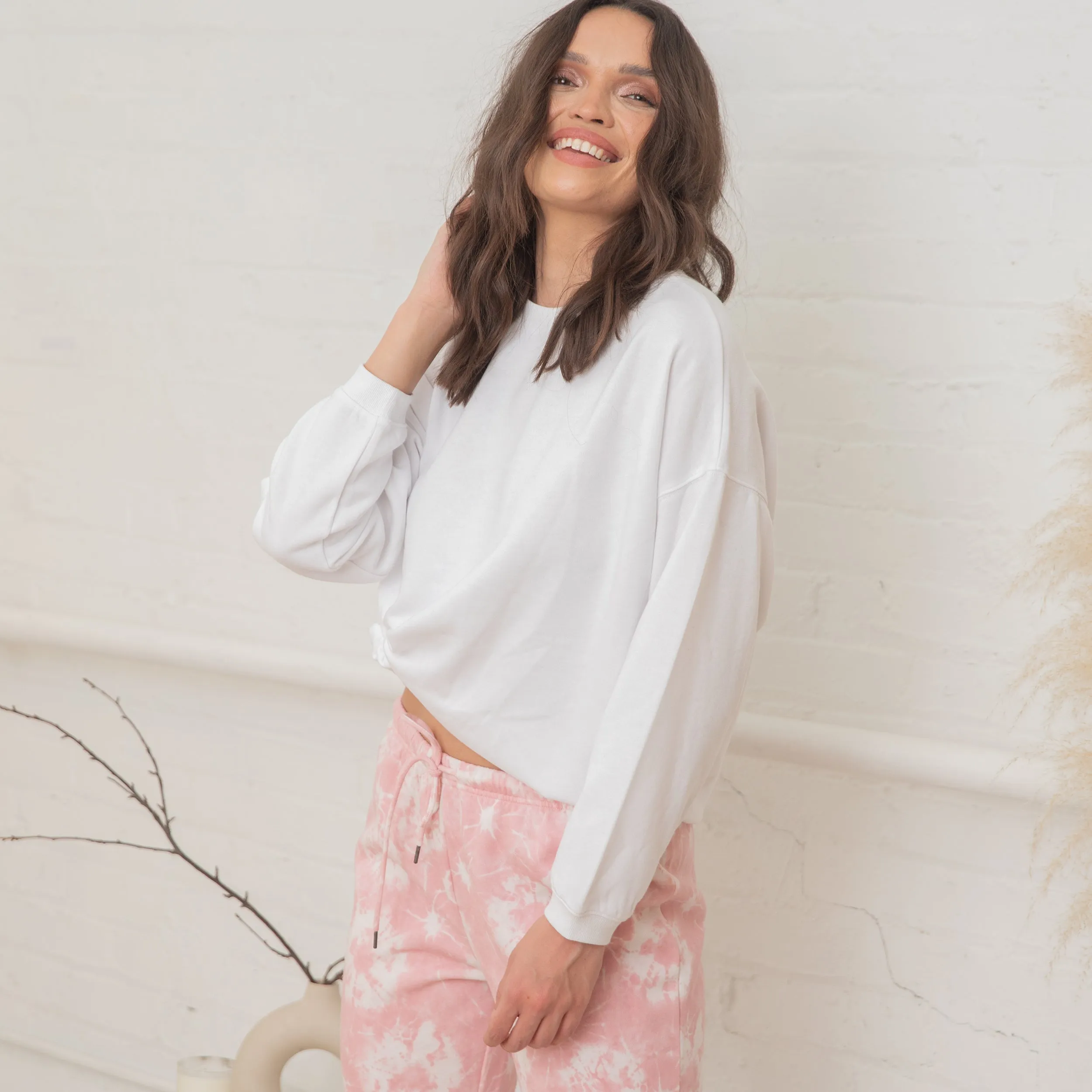 Coral Blush Tie Dye Lounge Jogger