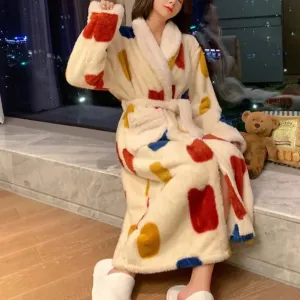 Coral Fleece Bathrobe Pajamas