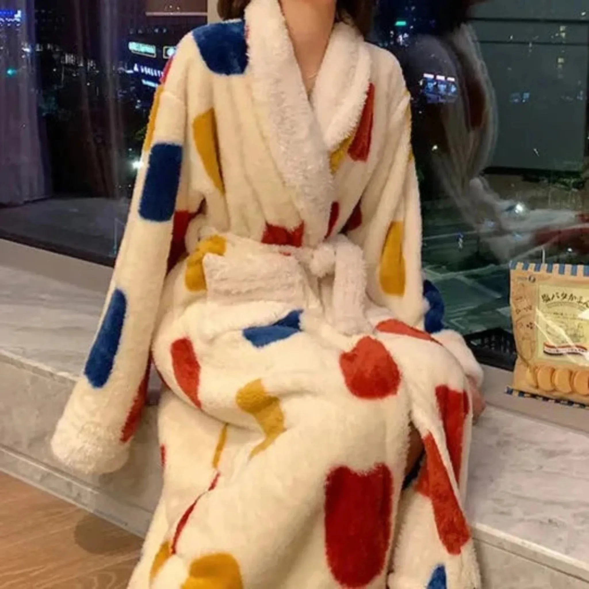 Coral Fleece Bathrobe Pajamas