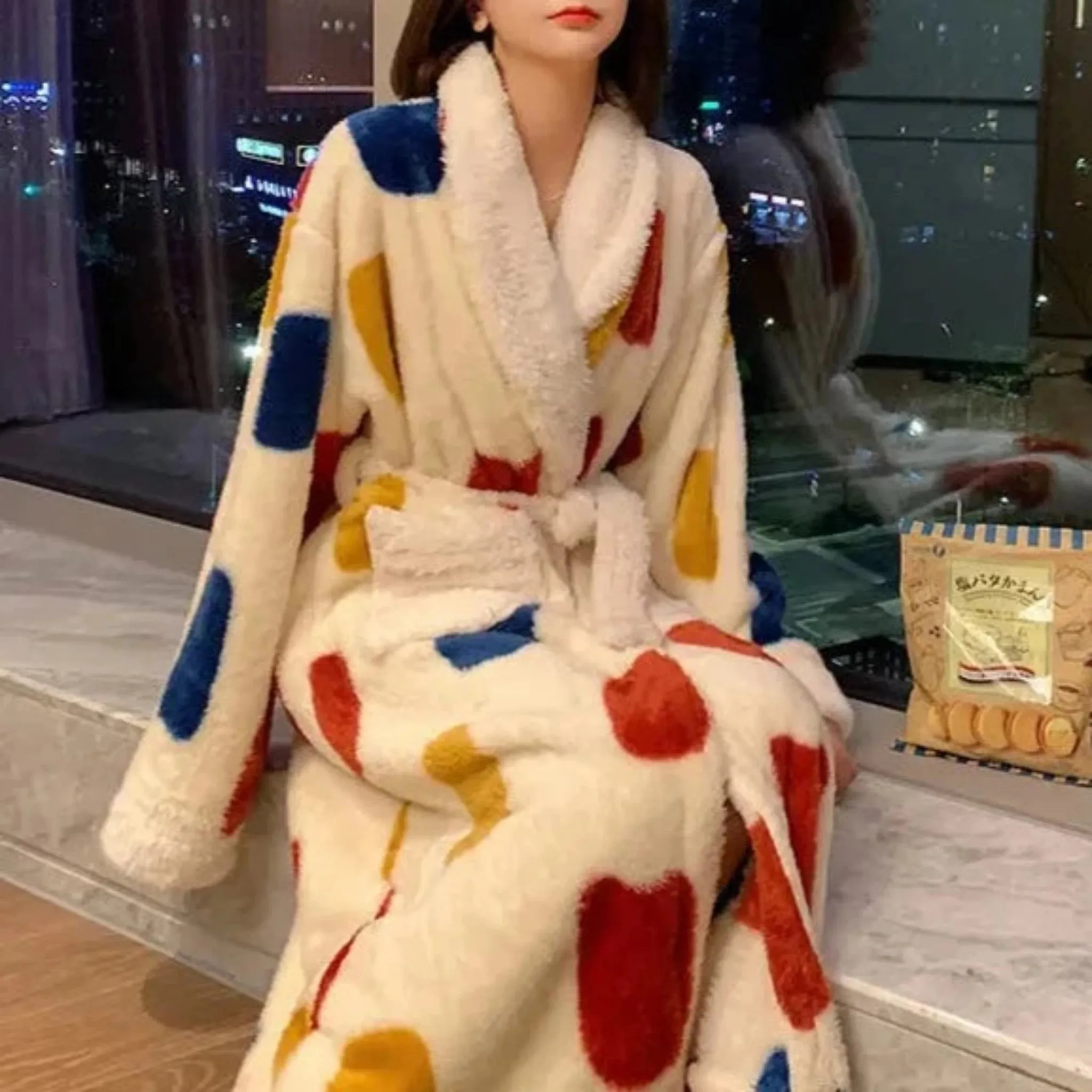 Coral Fleece Bathrobe Pajamas