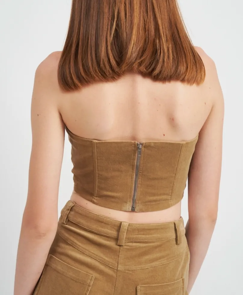Corduroy Bustier Top