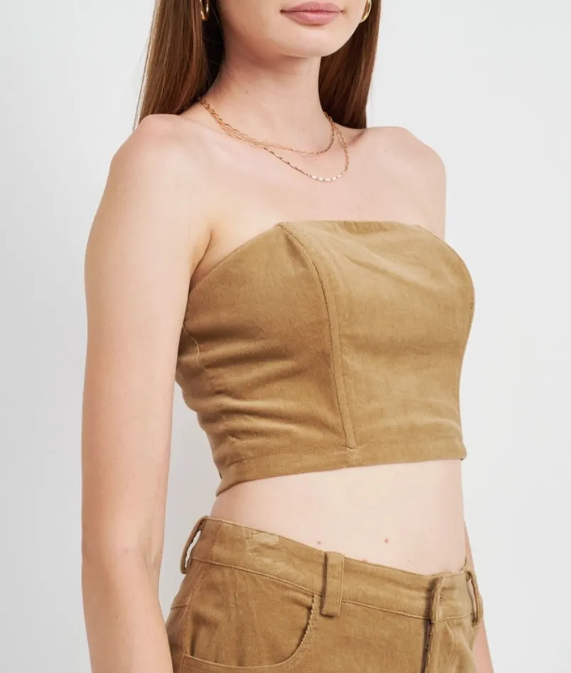 Corduroy Bustier Top
