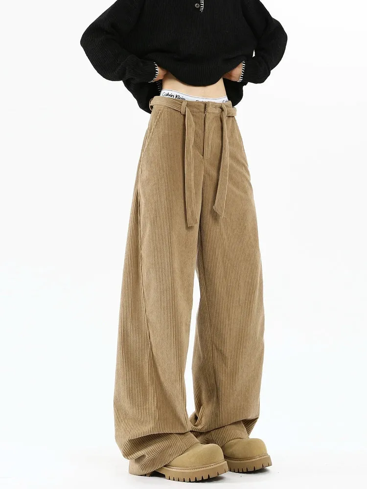 Corduroy Wide-Leg Casual Pants