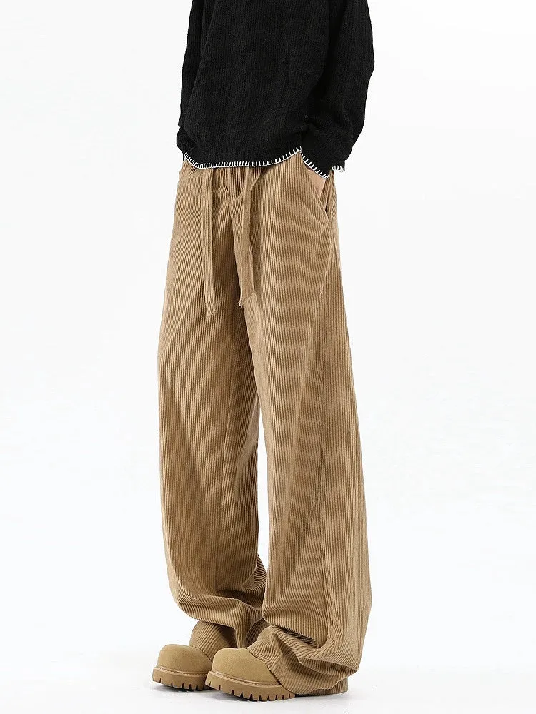 Corduroy Wide-Leg Casual Pants