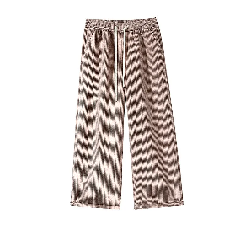 Corduroy Wide-Leg Plush Lined Pants
