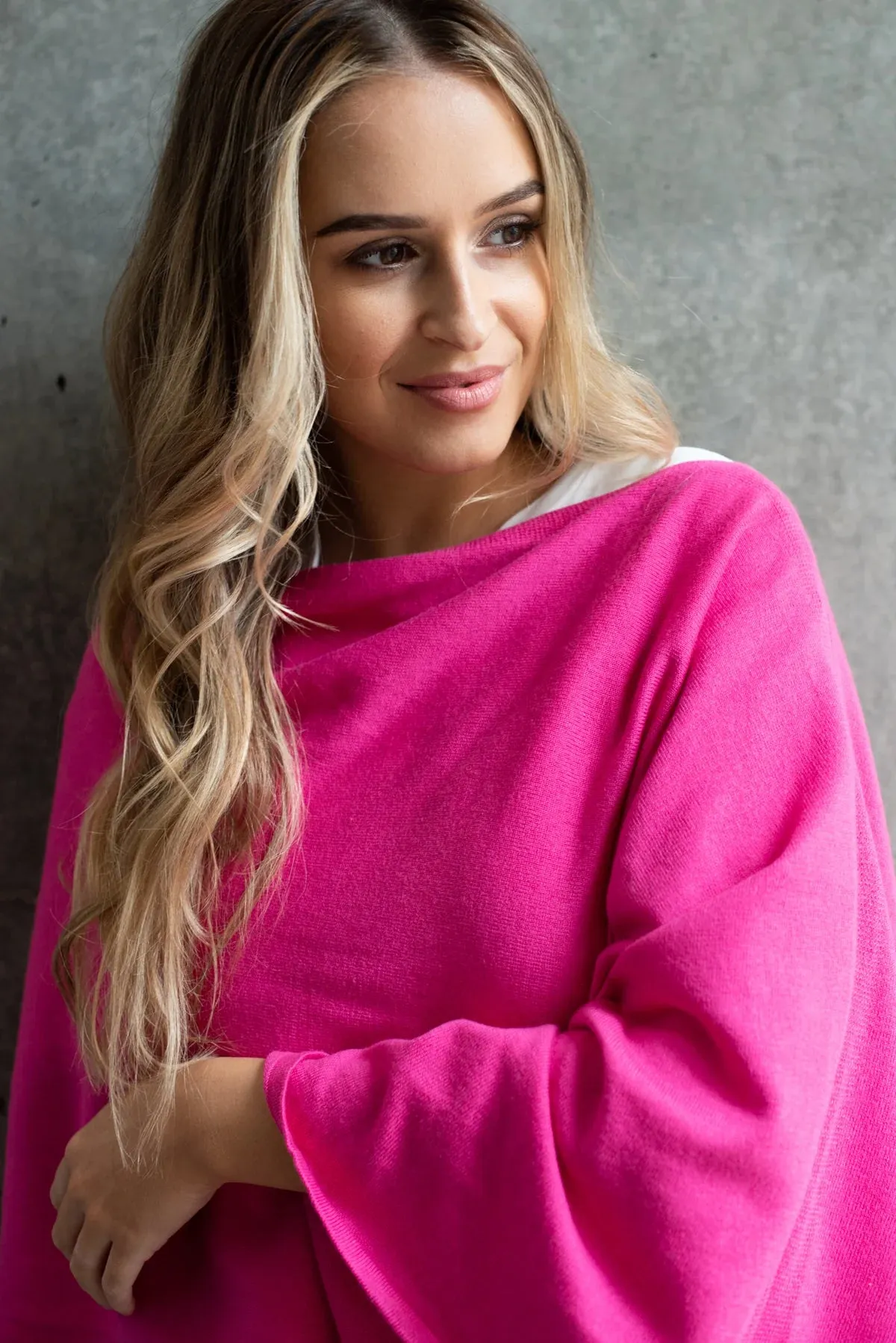 Cotton Cashmere Topper - Malibu Pink
