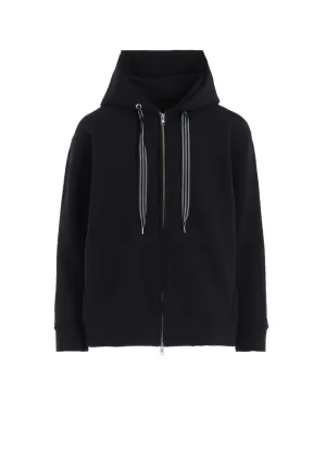 COTTON FLEECE   STRIPE RIBBON HOODIE