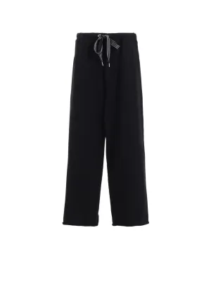 COTTON FLEECE   STRIPE RIBBON PANTS