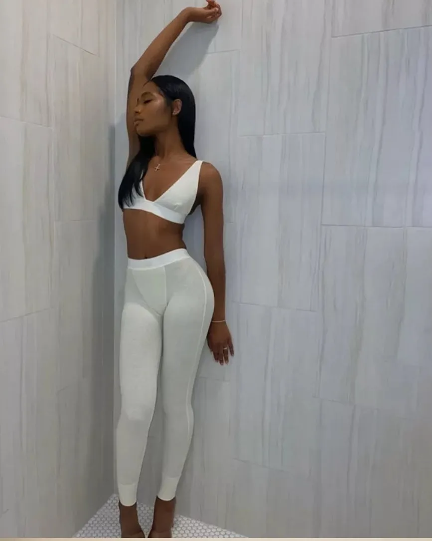 Cotton  Lounge Set (White)
