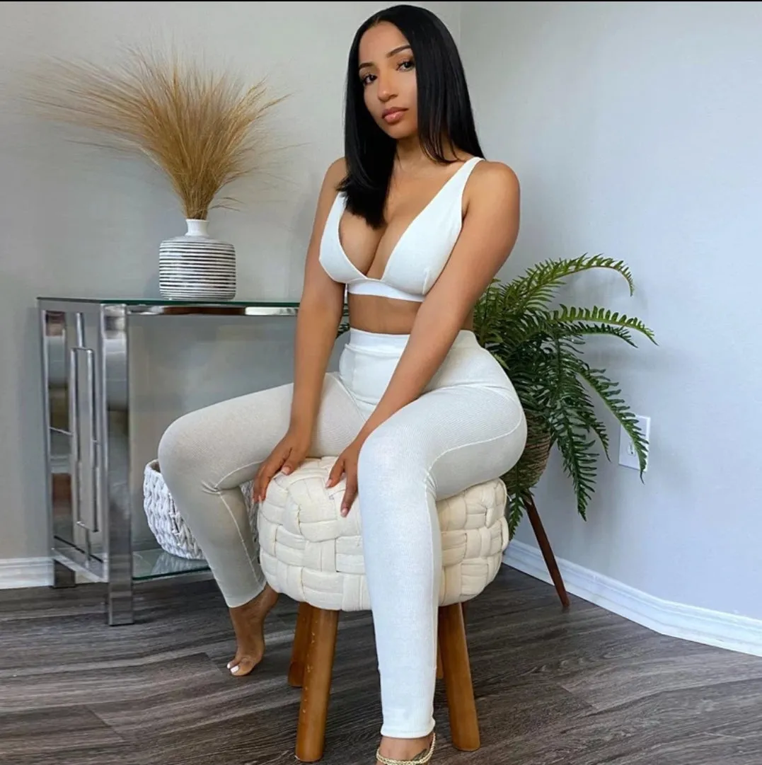 Cotton  Lounge Set (White)