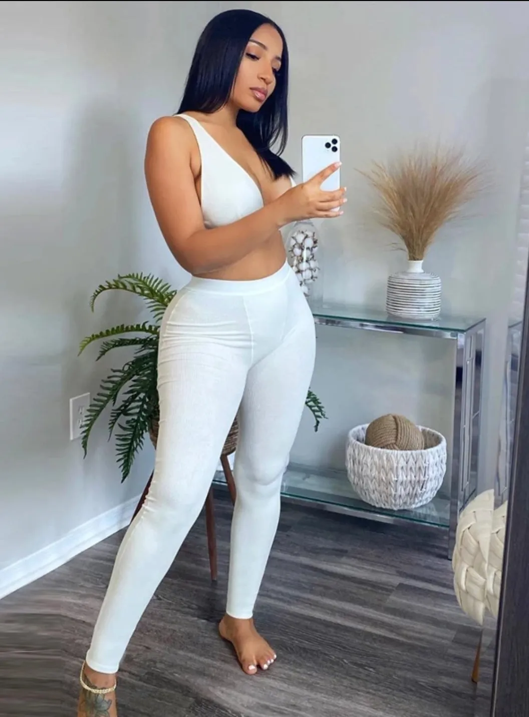 Cotton  Lounge Set (White)