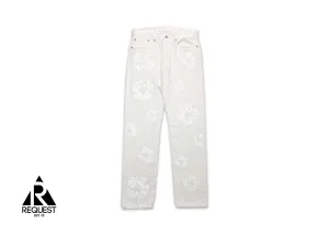 Cotton Wreath Denim "Mono White"
