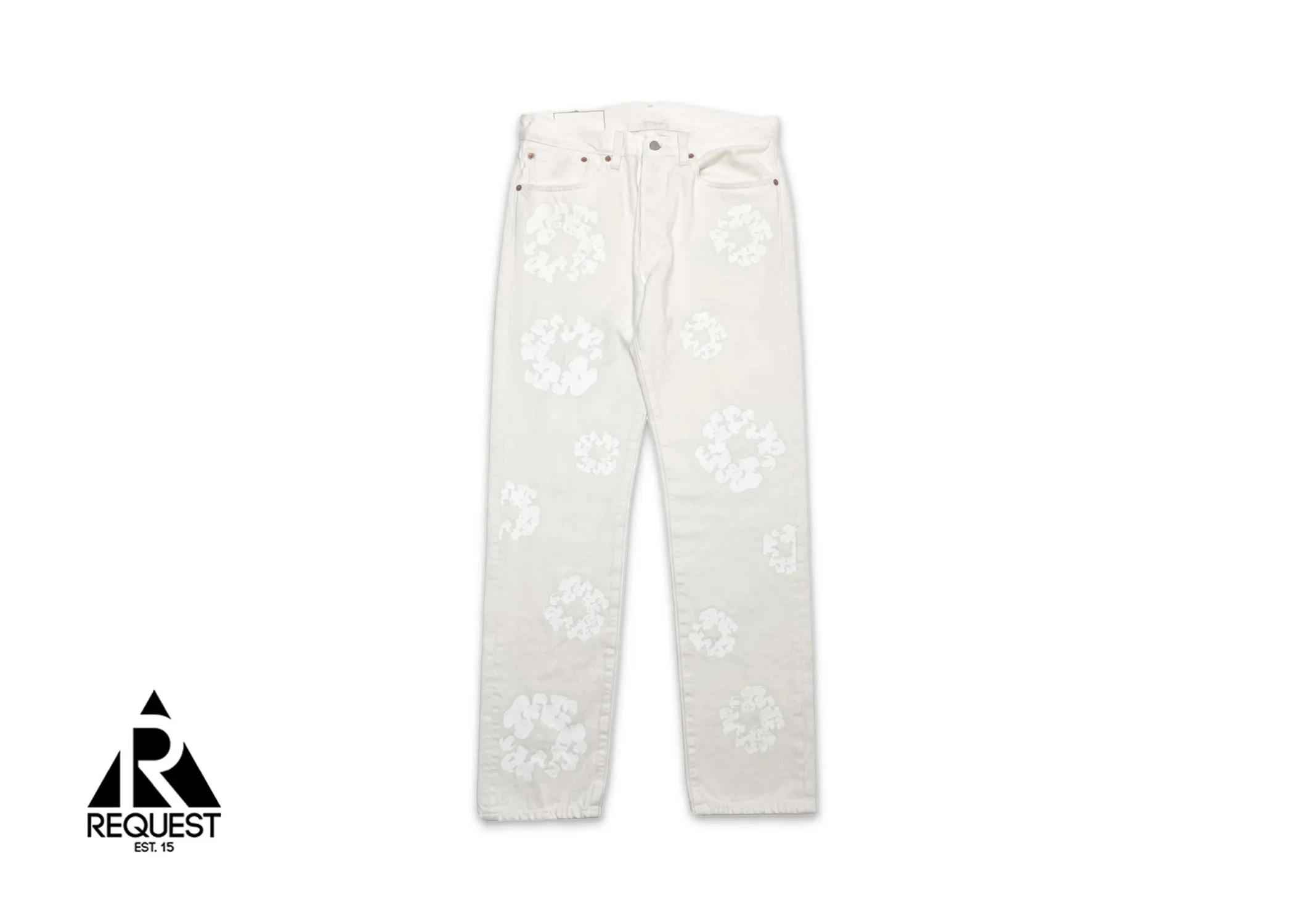 Cotton Wreath Denim "Mono White"