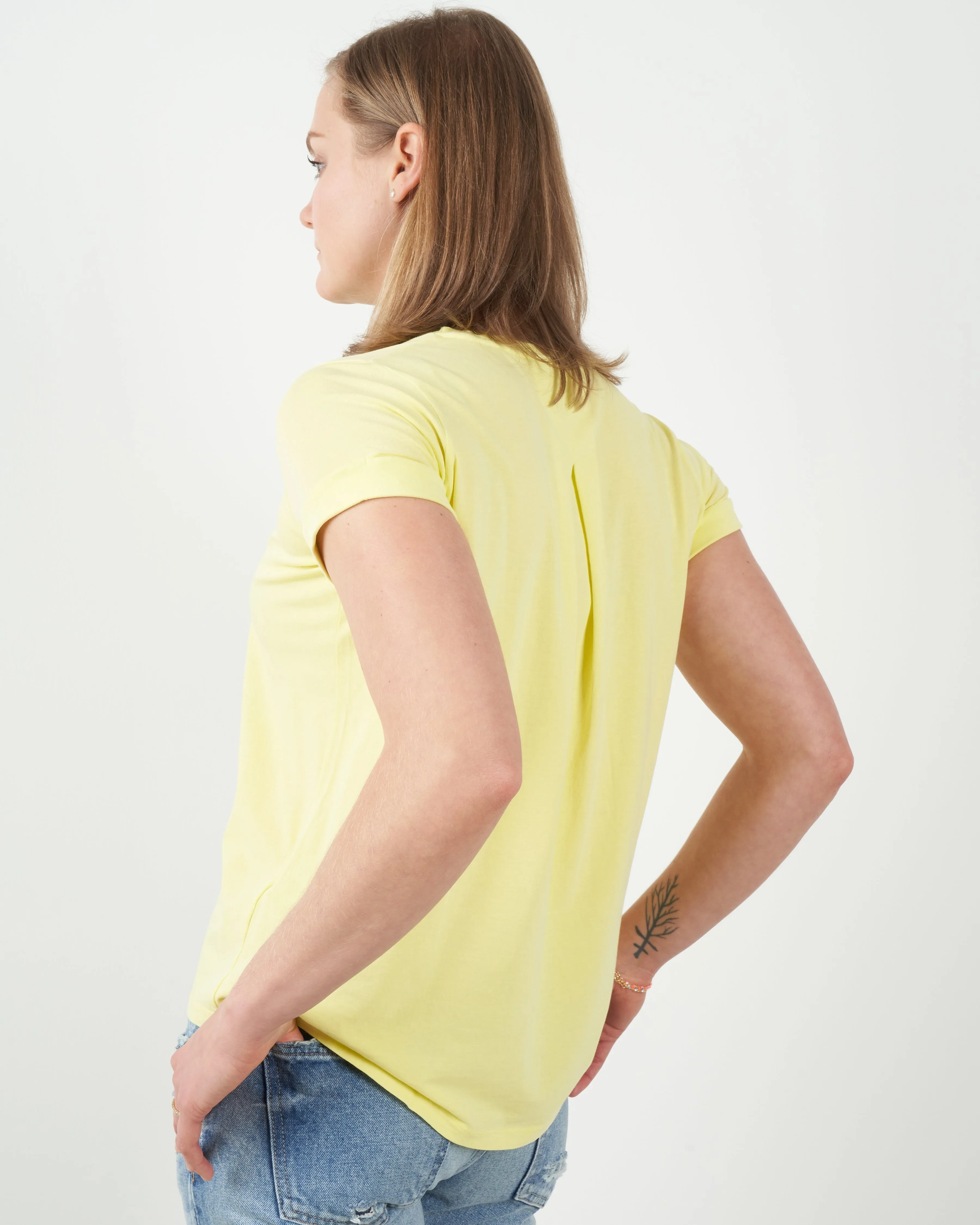 cotton/elastane short-sleeve crew - mimosa