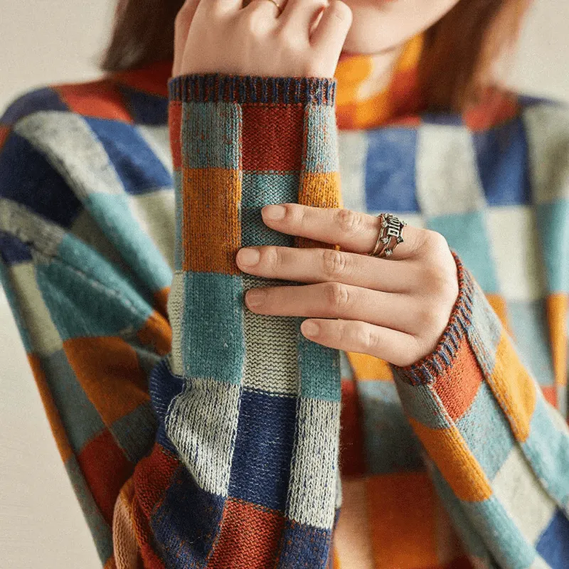 Cozy Couture™ | Women's Cashmere Patchwork Turtleneck | Soft, Warm Fabric, Stylish Design & Comfortable Fit