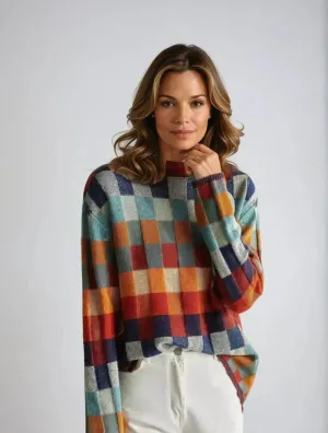 Cozy Couture™ | Women's Cashmere Patchwork Turtleneck | Soft, Warm Fabric, Stylish Design & Comfortable Fit