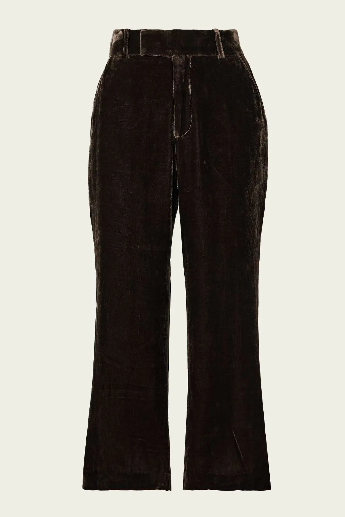 Crop Flare Velvet Trouser Espresso