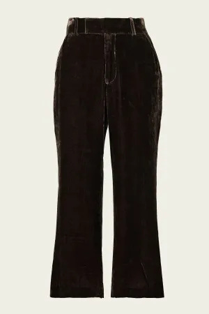 Crop Flare Velvet Trouser Espresso