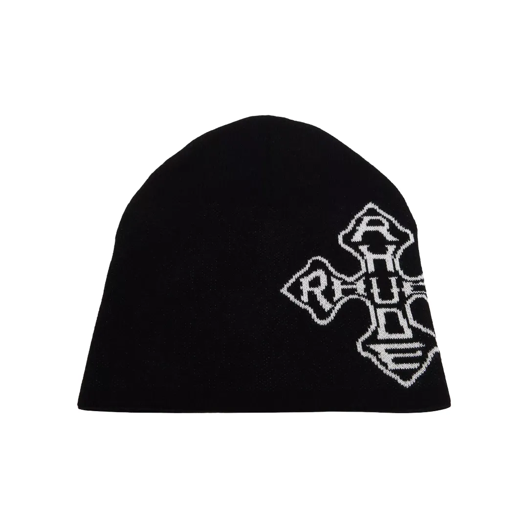 CROSS LOGO KNITTED BEANIE BLACK