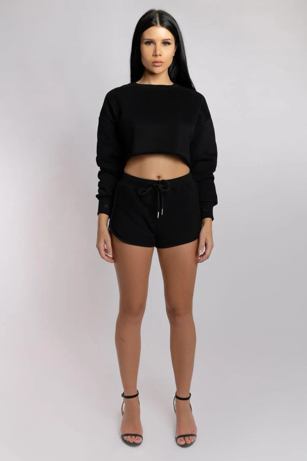 CXIX Oversized Cropped Jumper - Black