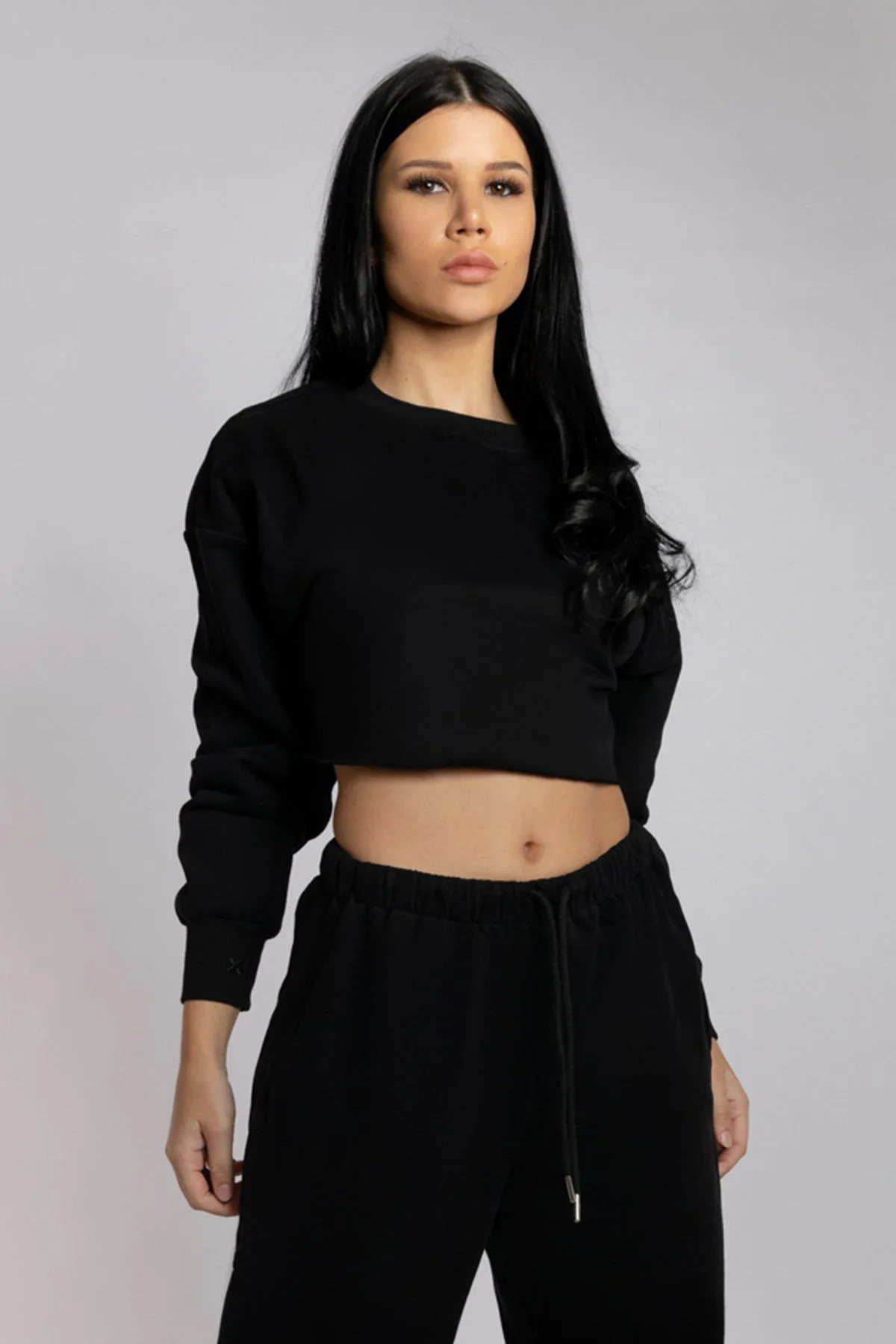 CXIX Oversized Cropped Jumper - Black