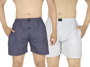Dark Blue & Light Self Dotted Boxers Combo