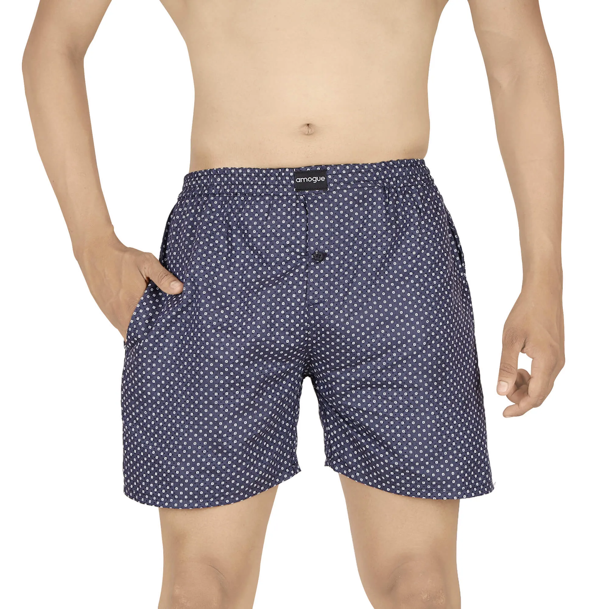 Dark Blue & Light Self Dotted Boxers Combo