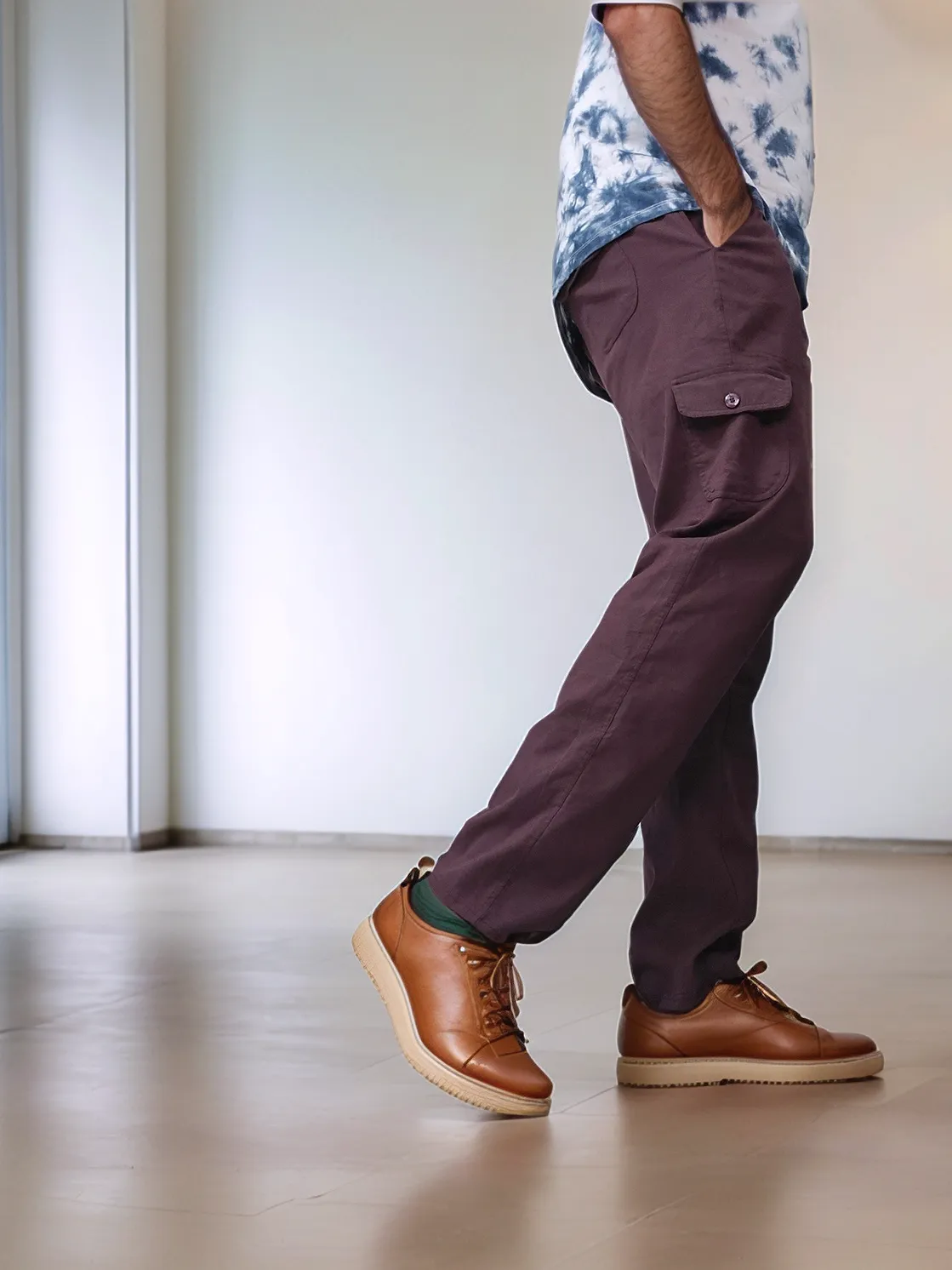 Dark Brown Unisex Corduroy Cargo Pants