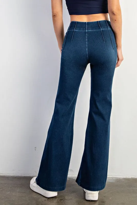 Dark Denim Flared Pants