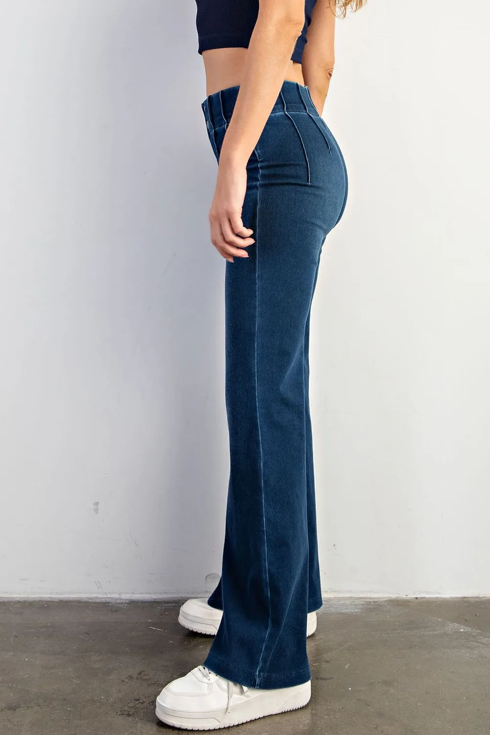 Dark Denim Flared Pants