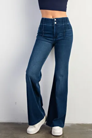 Dark Denim Flared Pants