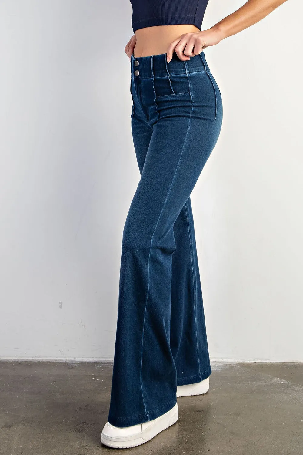 Dark Denim Flared Pants
