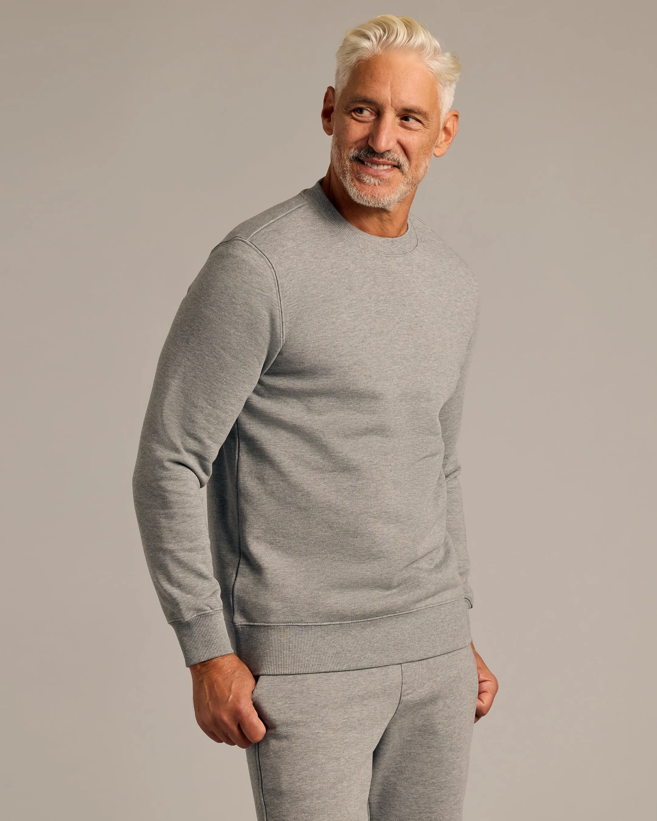 Dark Heather Gray Fleece Crew and Jogger 2-Pack