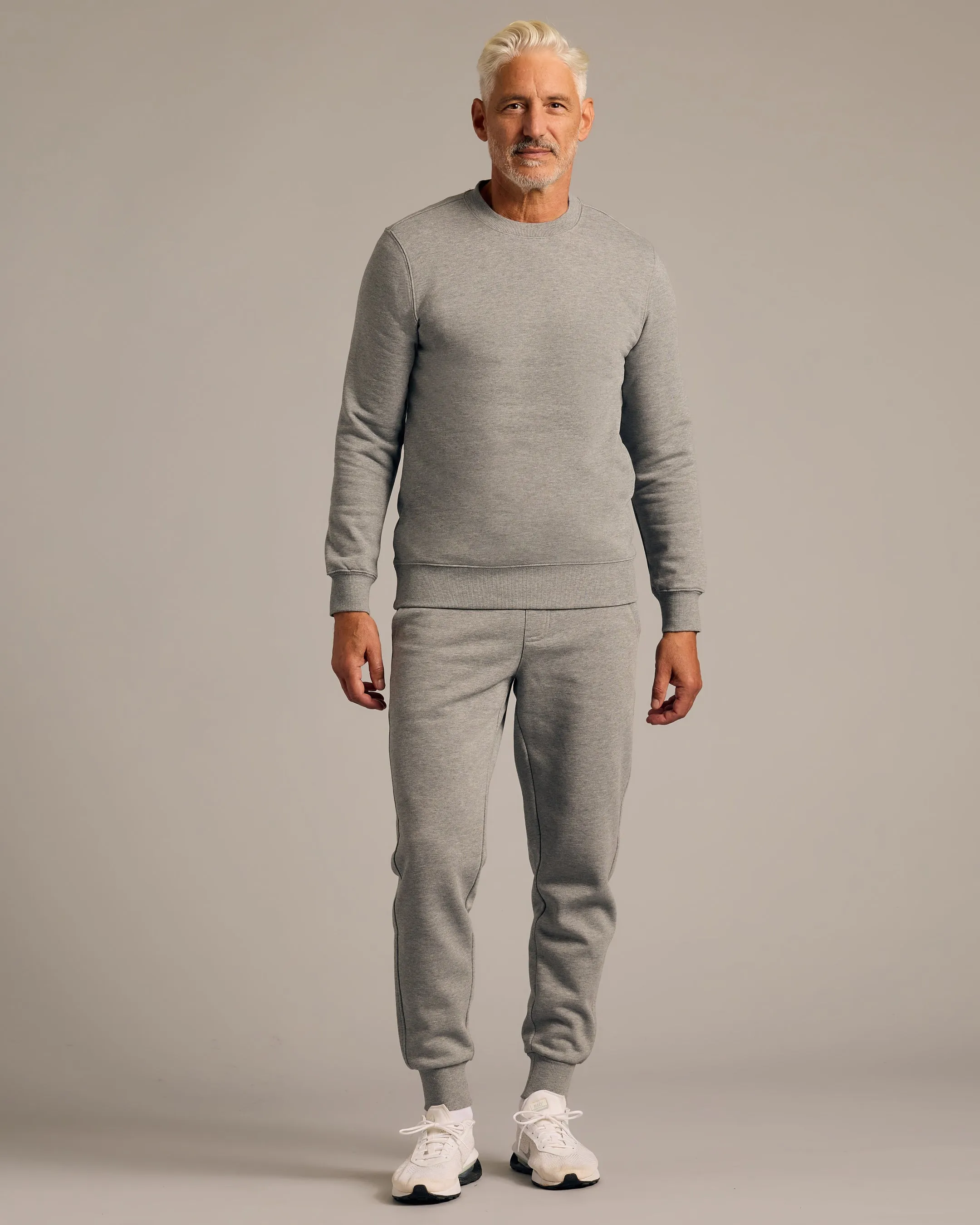 Dark Heather Gray Fleece Crew and Jogger 2-Pack