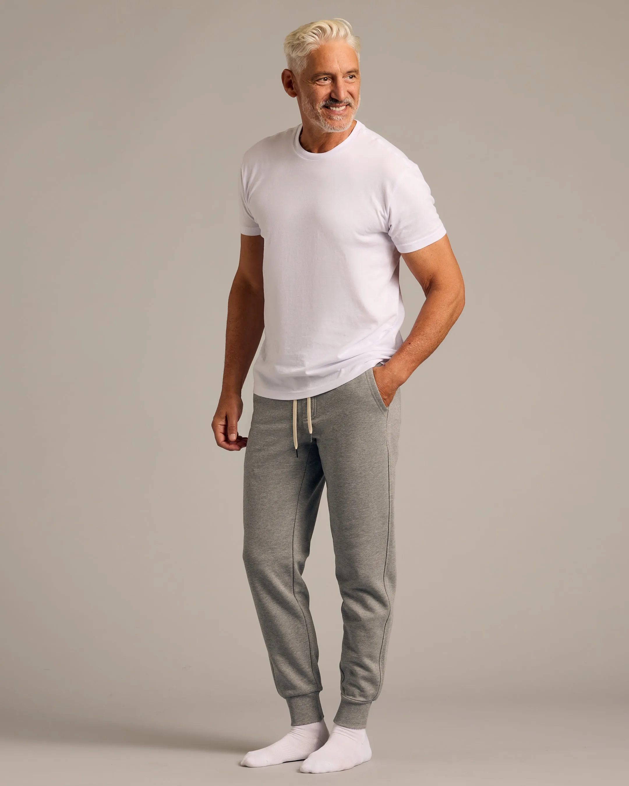 Dark Heather Gray Fleece French Terry Joggers