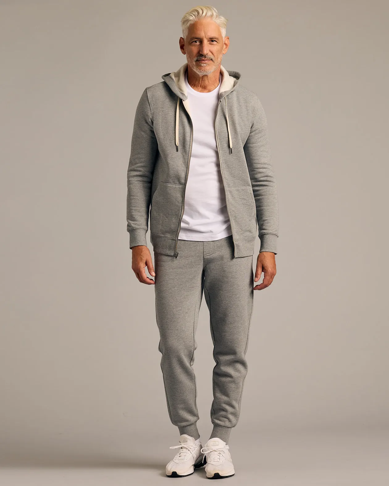 Dark Heather Gray Full Zip Fleece Hoodie & Jogger 2-Pack
