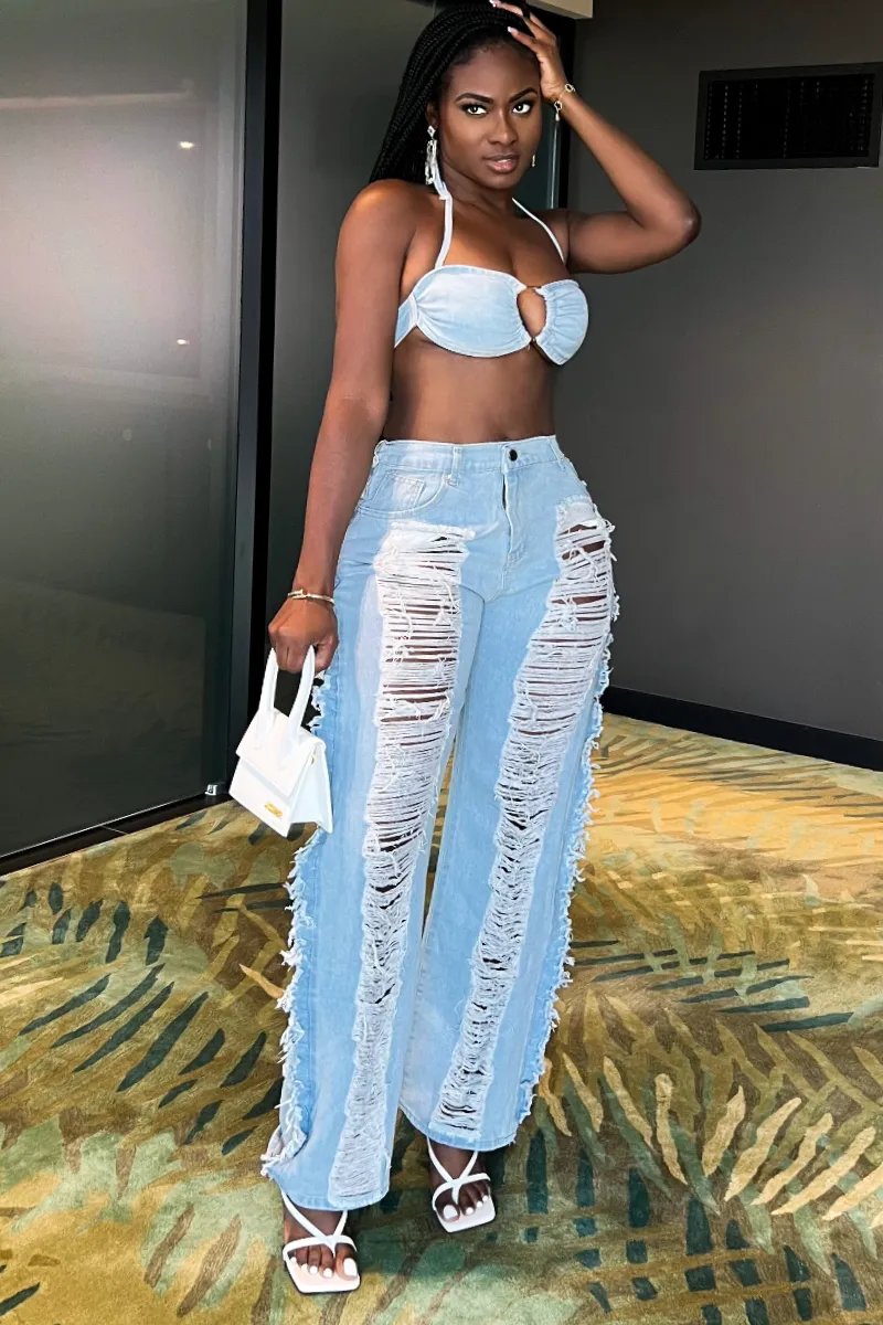 DEBBIE DISTRESS DENIM | SET