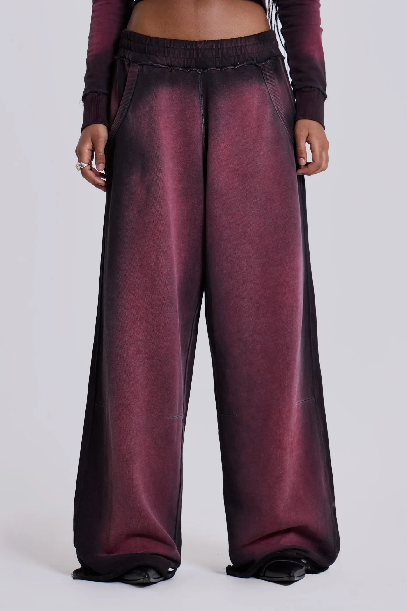 Deep Red Fade Baggy Monster Joggers
