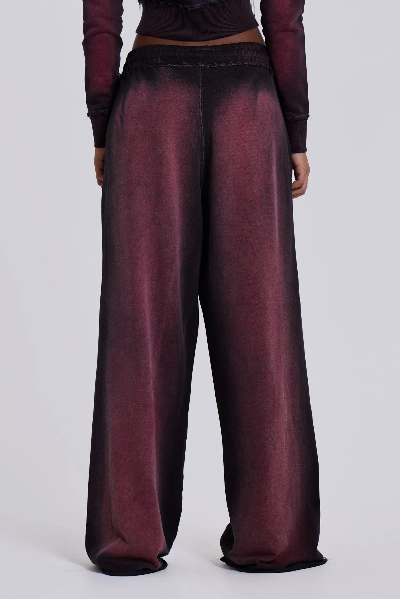 Deep Red Fade Baggy Monster Joggers