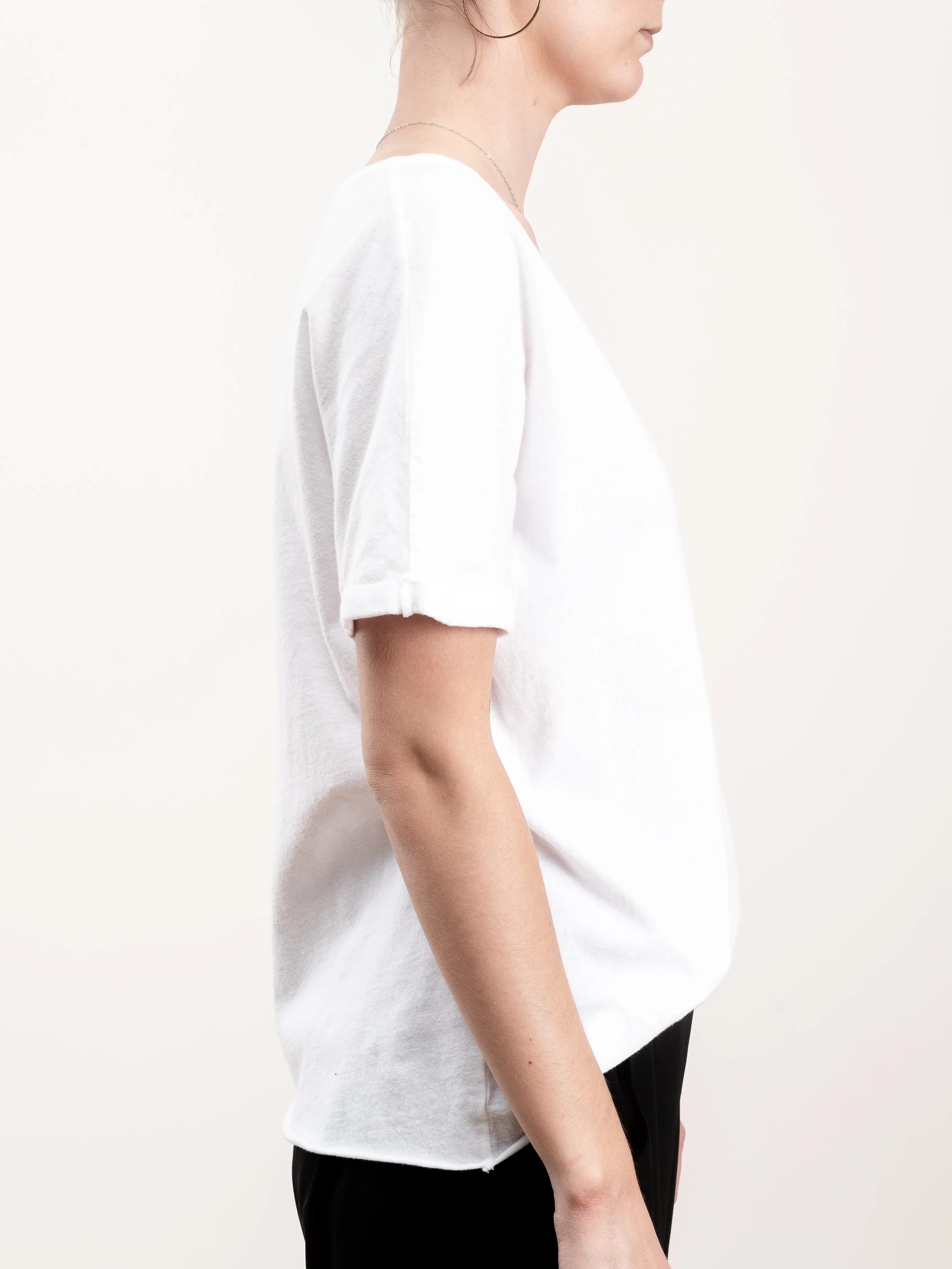 deep v-neck tee - white