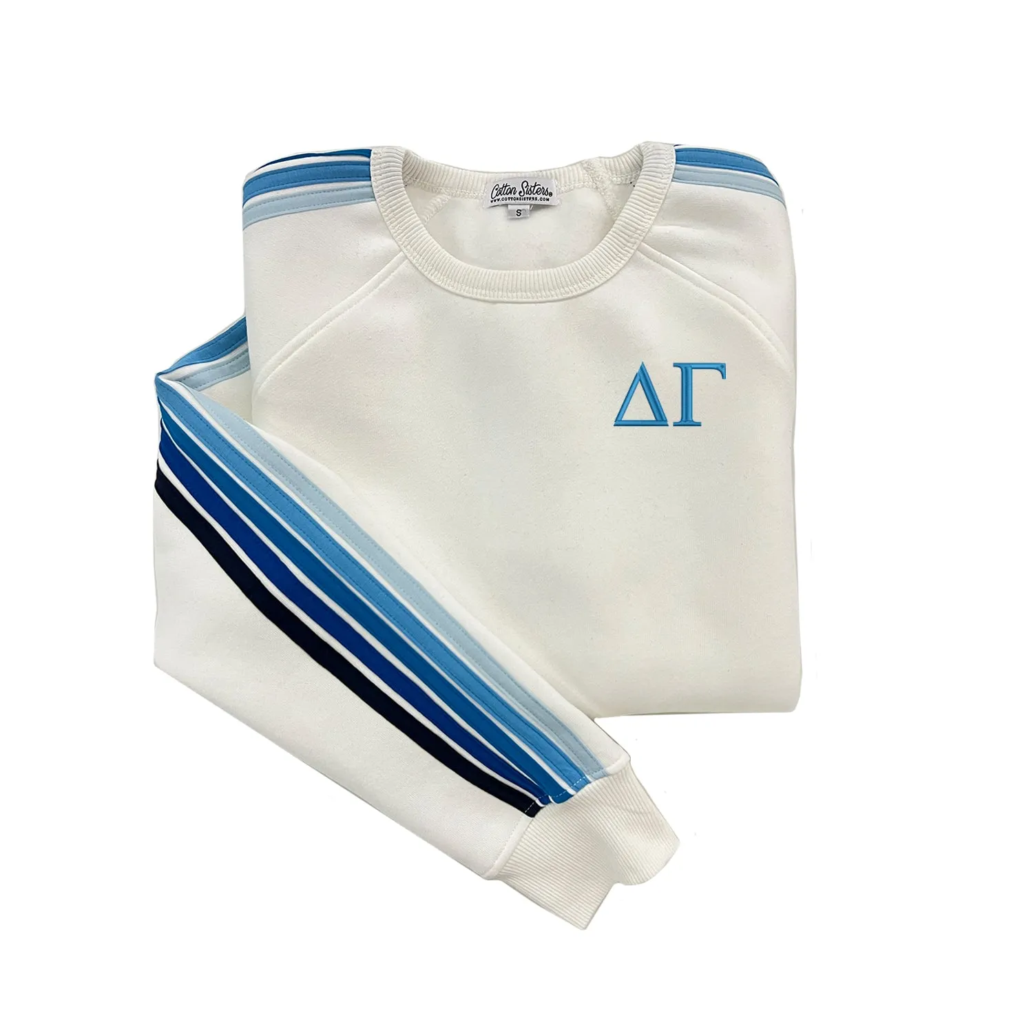 Delta Gamma 5 Stripe Crewneck Sweatshirt