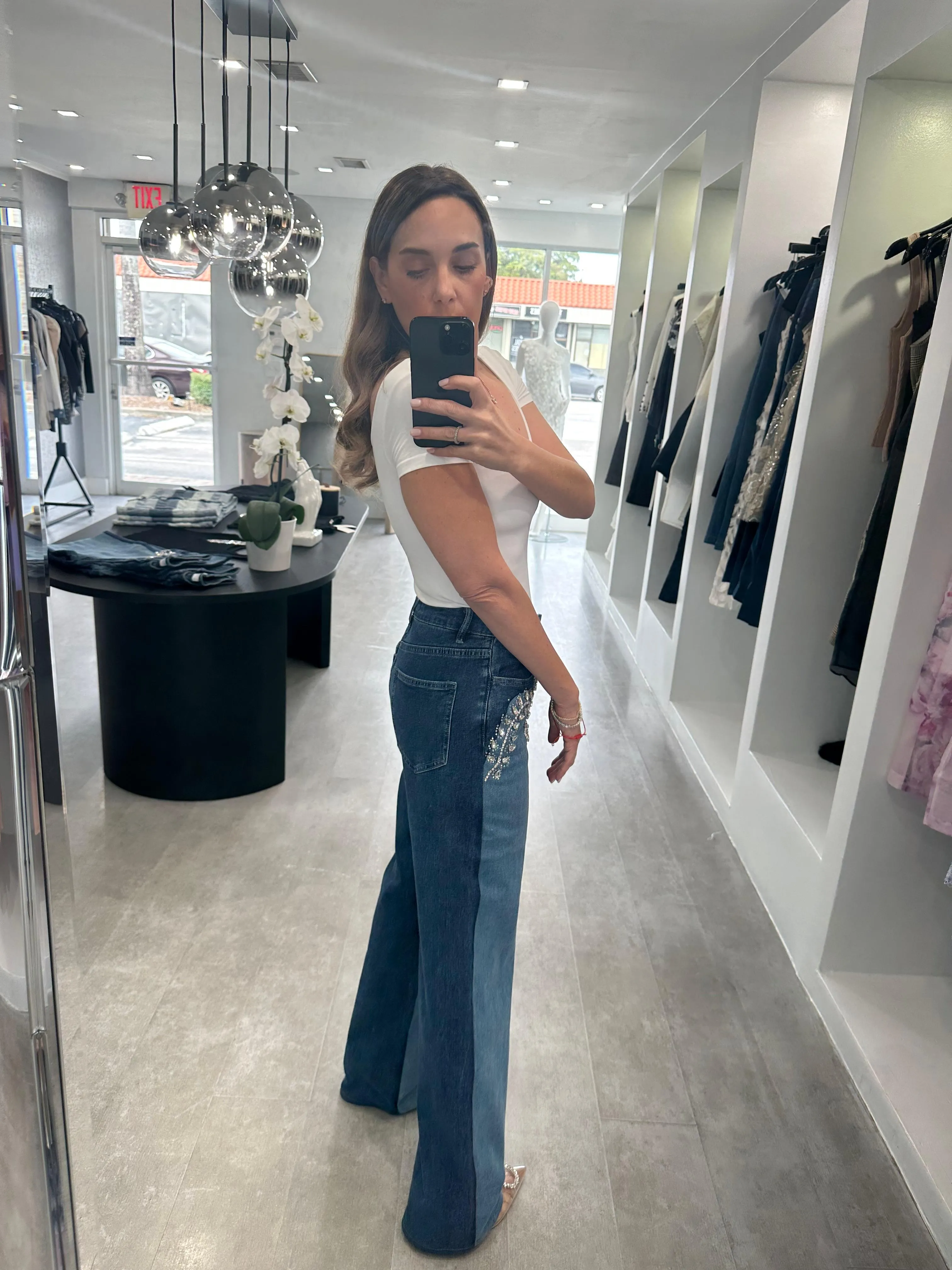 Diamond two tone denim
