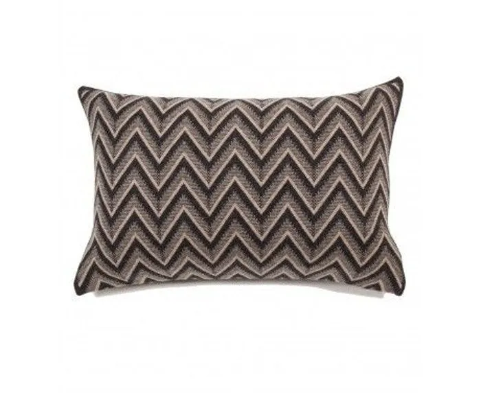 Dillon Cashmere Pillow - Anthracite & Beige