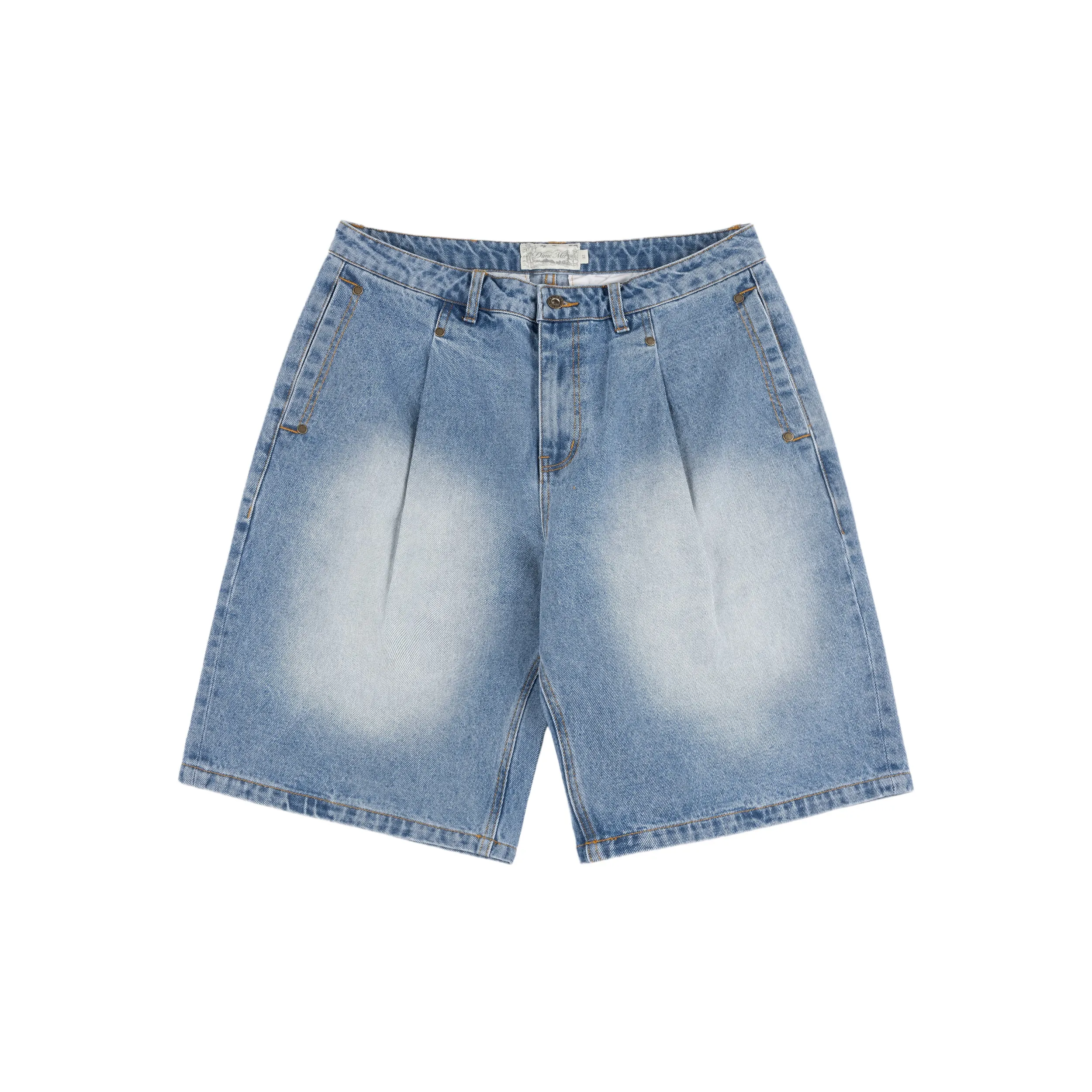Dime - Pleated Denim Shorts  - Blye Wash