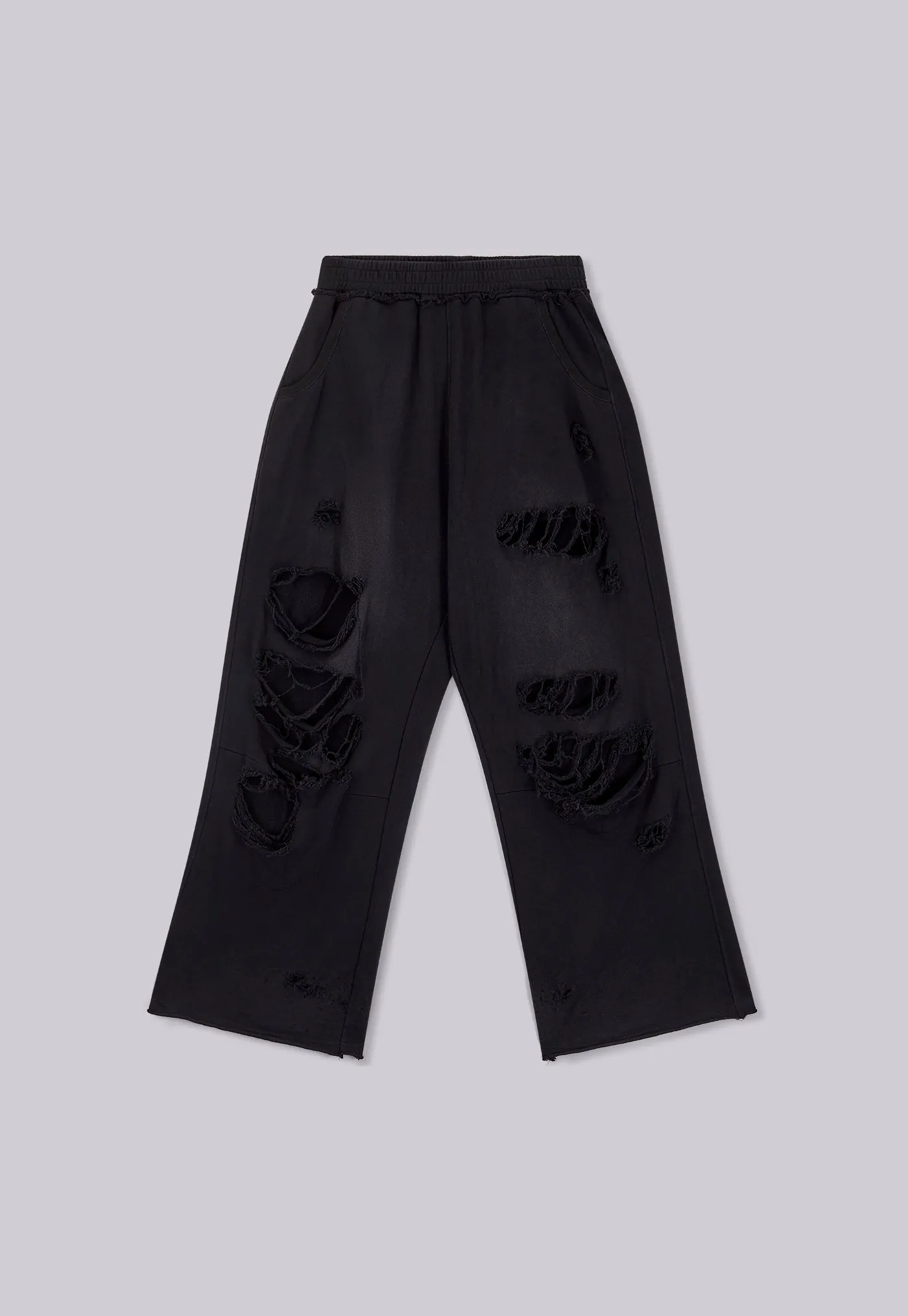 Distressed Black Baggy Monster Joggers