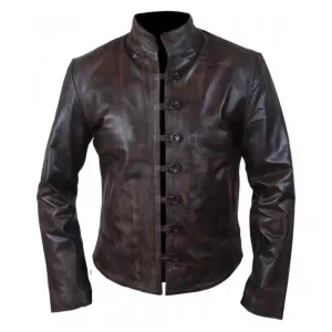 Distressed Brown Biker Mens Vintage Leather Jacket